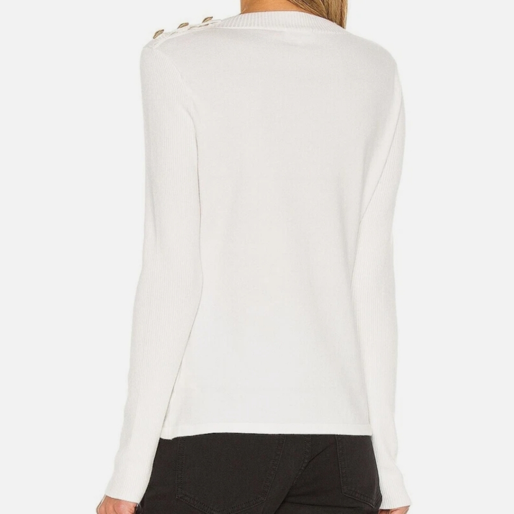 L'AGENCE Erica Pullover Sweater in Ivory Size M - Picture 4 of 10